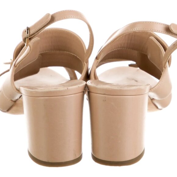 Chanel Interlocking CC Logo Leather Slingback Sandals Women's Size 38.5 - Picture 8 of 11